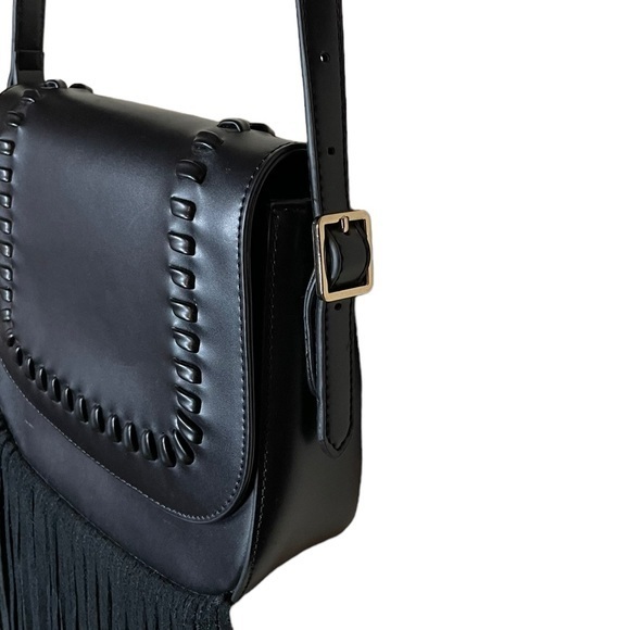 Summer & Rose Sadie Bag Purse with‎ Black Fringe and Gold Hardware Everyday Bag - Picture 3 of 7